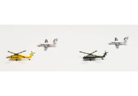 Herpa Wings  Helicopter and Bizjet set (2+2)